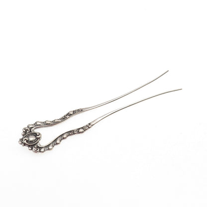 925 Sterling Silver Antique Victorian Oxidized Hair Fork