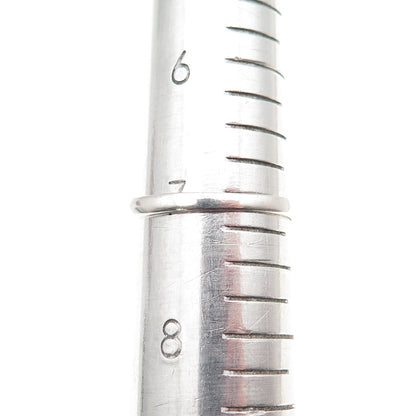 925 Sterling Silver Real Diamond Accent & Sapphire Bypass Ring Size 7