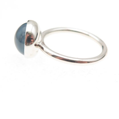 Pandora 925 Sterling Silver Aqua Blue Crystal Poetic Droplet Ring Size 6