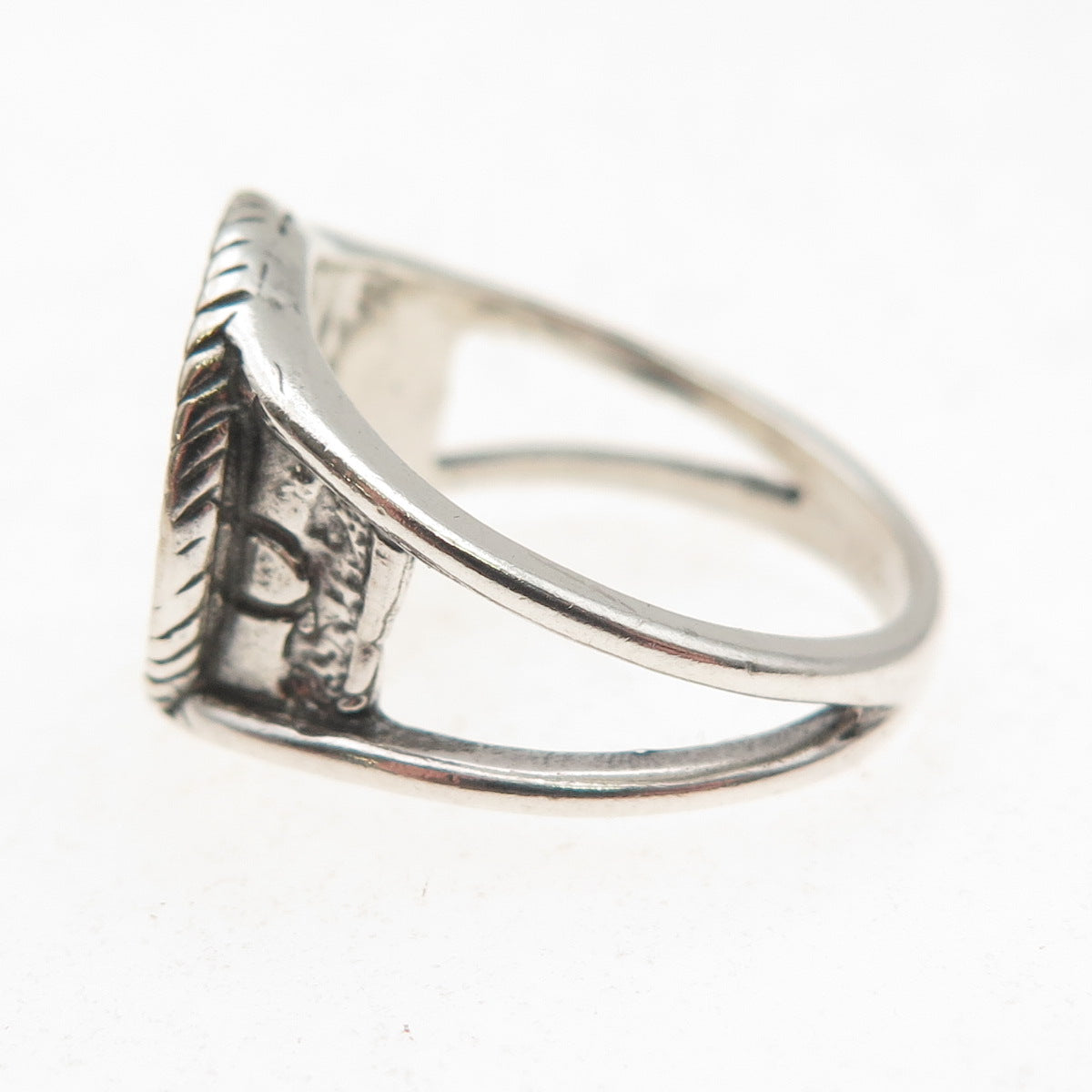 Shube 925 Sterling Silver Vintage Cherub Oxidized Ring Size 6