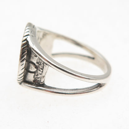 Shube 925 Sterling Silver Vintage Cherub Oxidized Ring Size 6