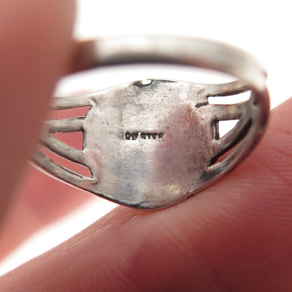 Ostby & Barton 925 Sterling Silver Vintage Girl Scout Oxidized Ring Size 5