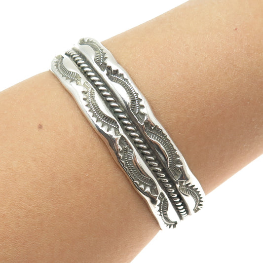 Old Pawn 925 Sterling Silver Vintage Artisan Southwestern Adjustable Bracelet 7"