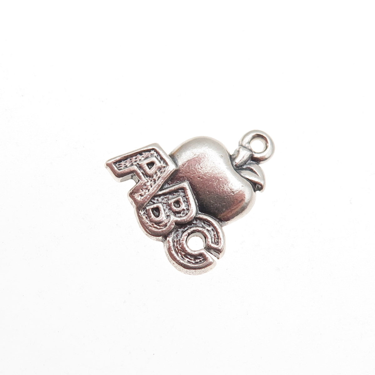 James Avery 925 Sterling Silver Vintage ABC Apple Mini Charm Pendant