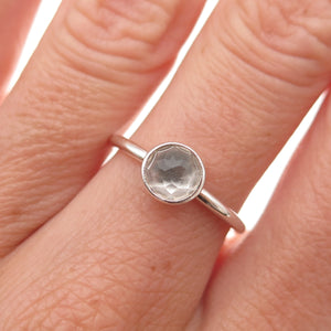 Pandora 925 Sterling Silver Clear Crystal Poetic Droplet Ring Size 6