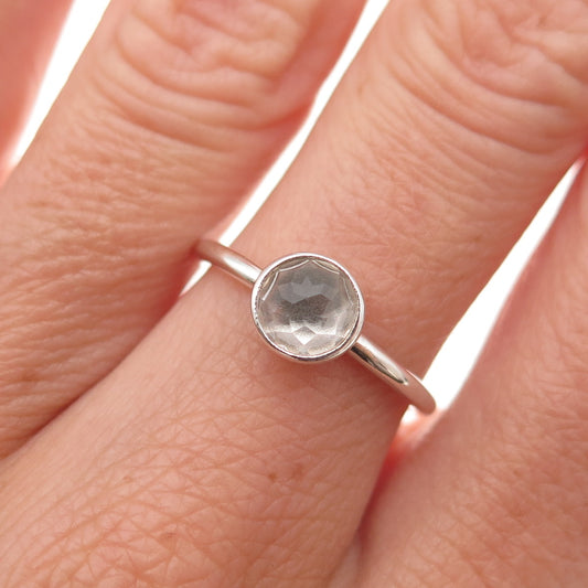 Pandora 925 Sterling Silver Clear Crystal Poetic Droplet Ring Size 6