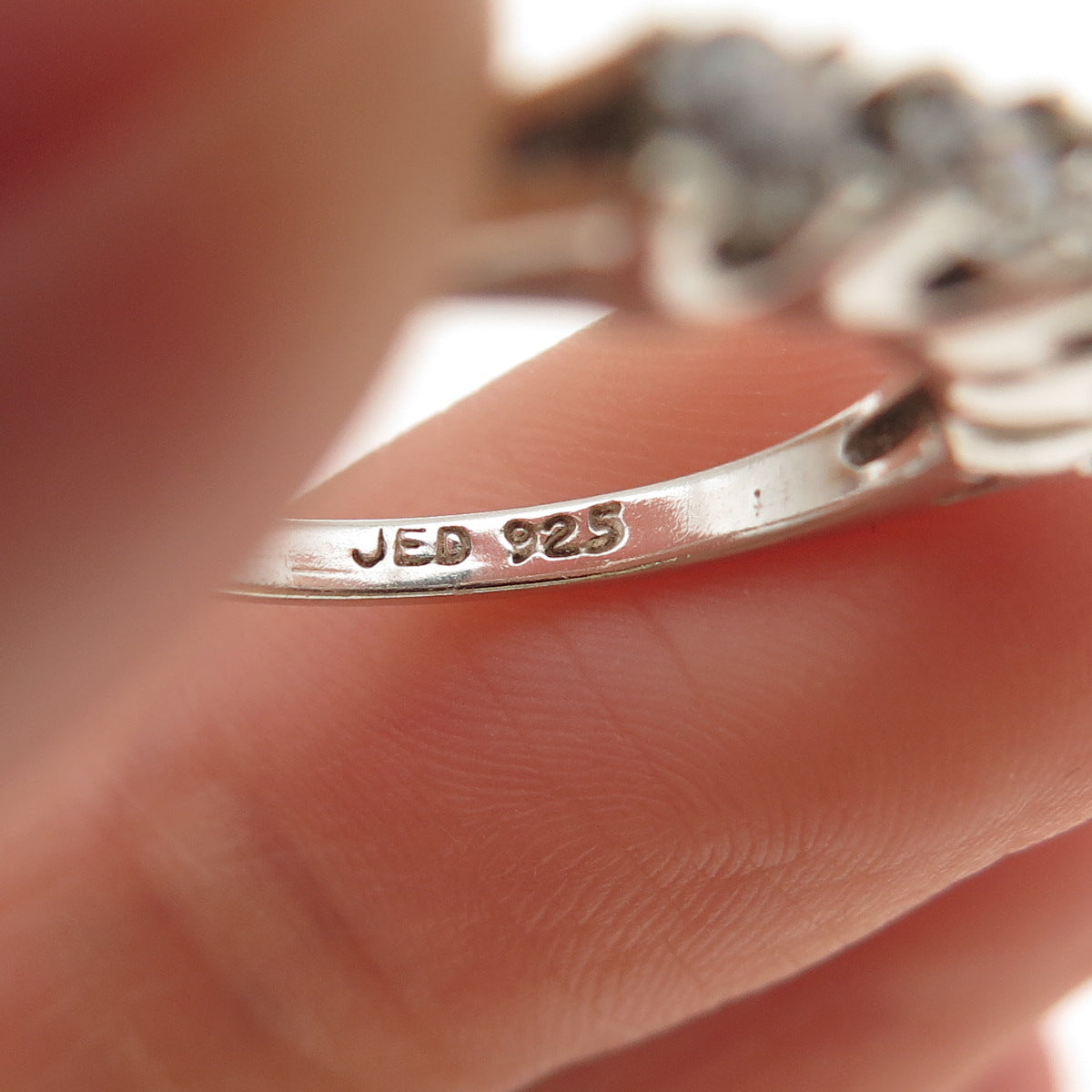 Joseph Demarco Sterling Silver Vintage Round-Cut C Z Half Eternity Ring Size 6