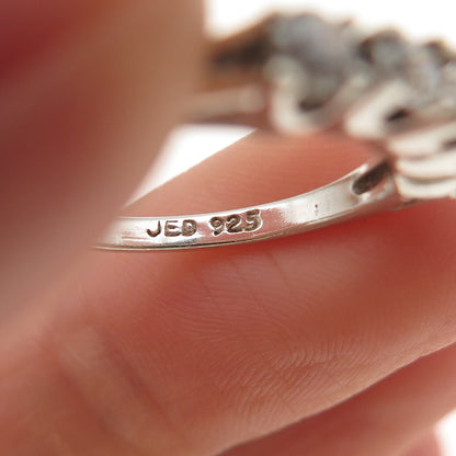 Joseph Demarco Sterling Silver Vintage Round-Cut C Z Half Eternity Ring Size 6