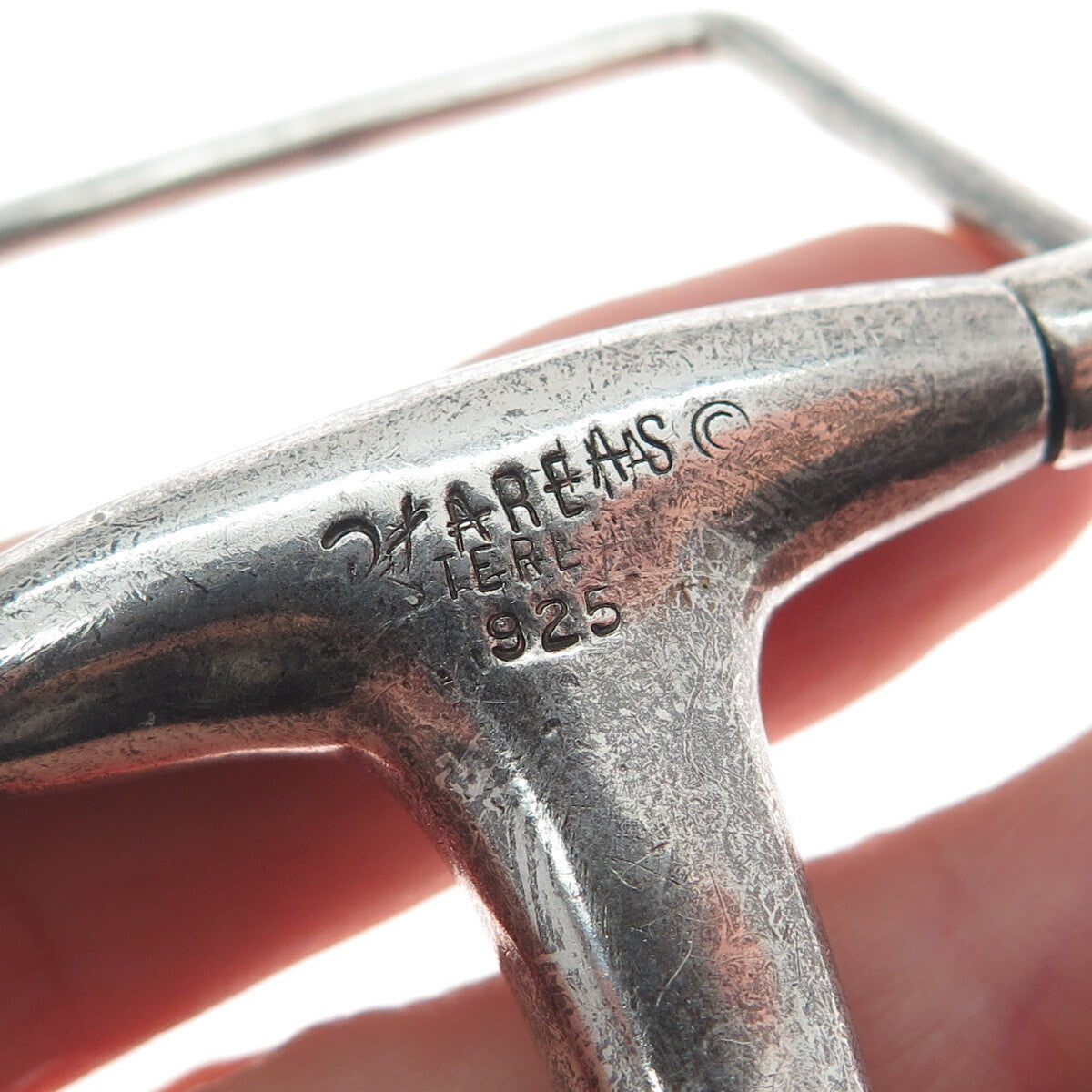 PAT AREIAS 925 Sterling Silver Vintage Snaffle Bit Belt Buckle