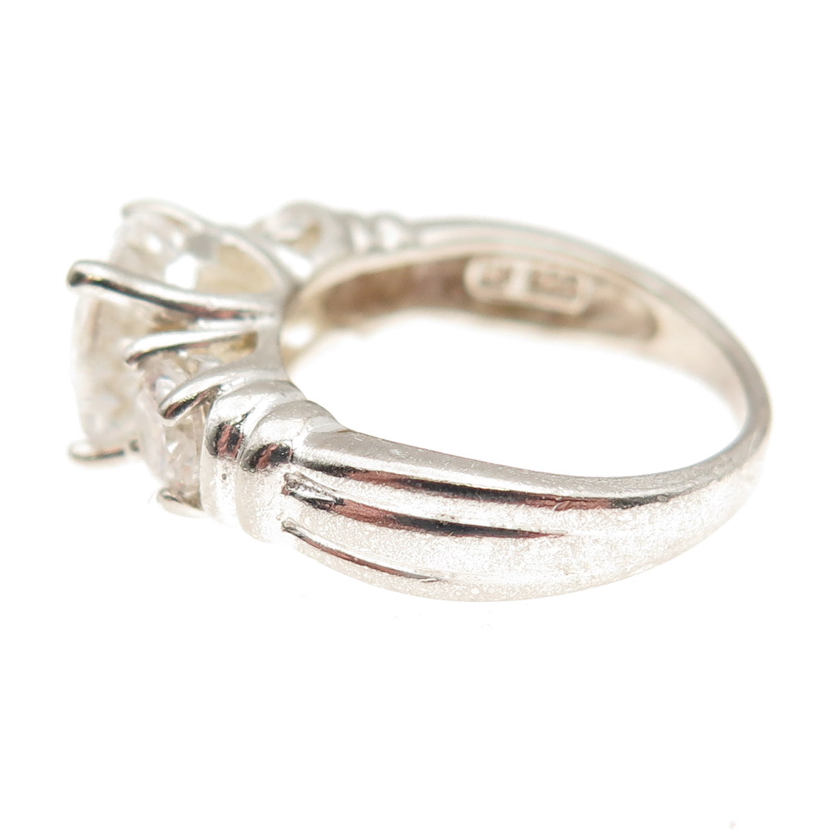 Chapal Zenray 925 Sterling Silver Vintage C Z Engagement Ring Size 5.25