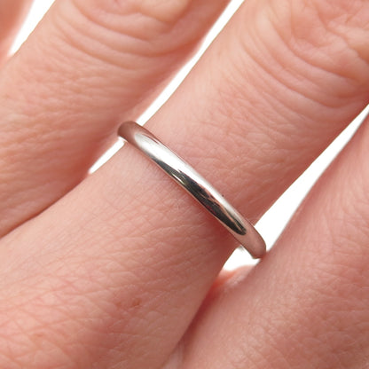 925 Sterling Silver Vintage Classic Wedding Stackable Band Ring Size 7.5