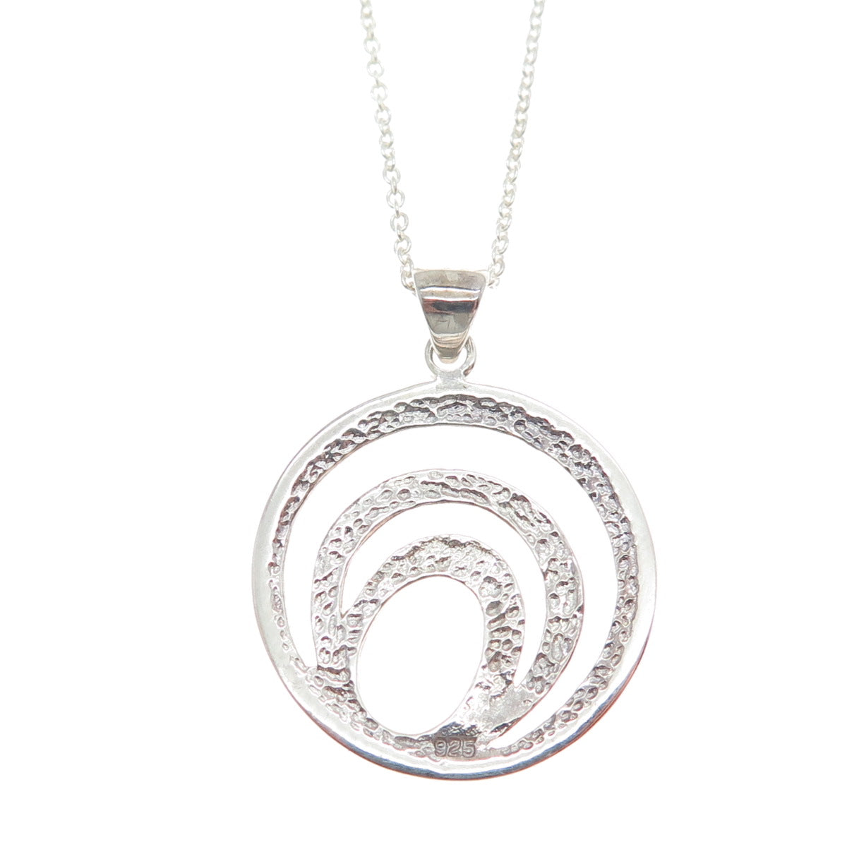 925 Sterling Silver Italy Modernist Multi-Circle Cable Chain Necklace 18"
