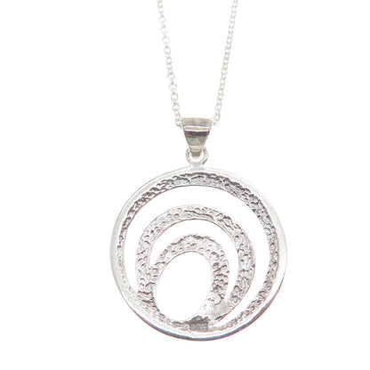 925 Sterling Silver Italy Modernist Multi-Circle Cable Chain Necklace 18"