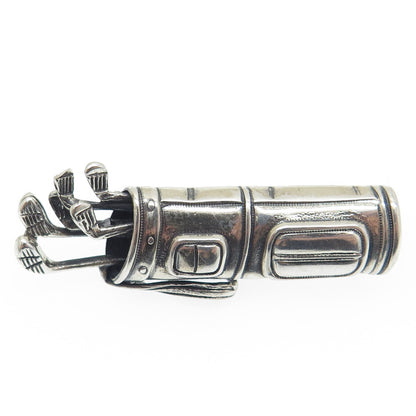 BEAU 925 Sterling Silver Vintage Gold Club Pin Brooch