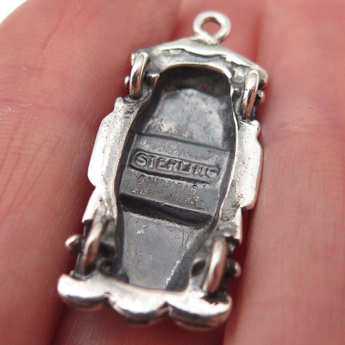 JewelArt 925 Sterling Silver Vintage Convertible Sports Car 3D Charm Pendant