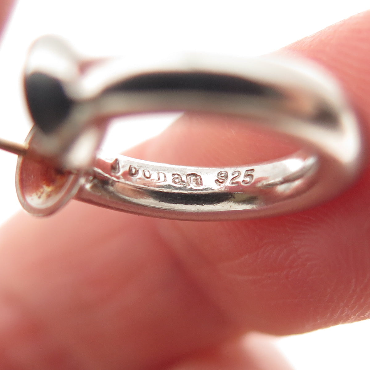 Jane Bohan 925 Sterling Silver 14K Gold Posts Vintage Hoop Earrings