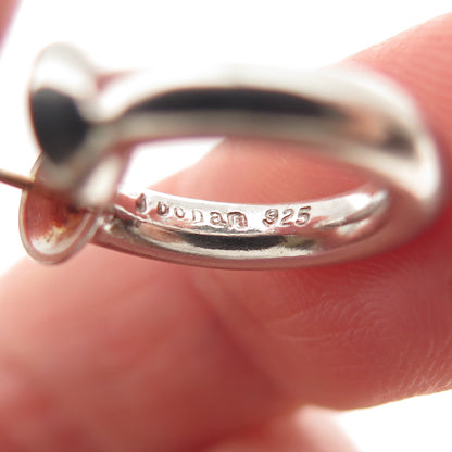 Jane Bohan 925 Sterling Silver 14K Gold Posts Vintage Hoop Earrings