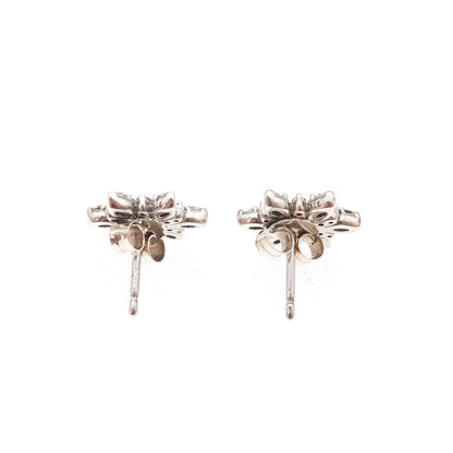 Pandora 925 Sterling Silver Blue & White C Z Snowflake Stud Earrings