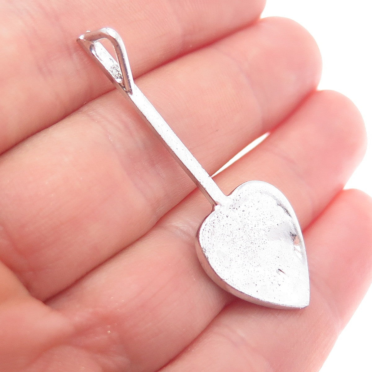 925 Sterling Silver Antique Real Marcasite Heart Drop Pendant (missing 1 stone)