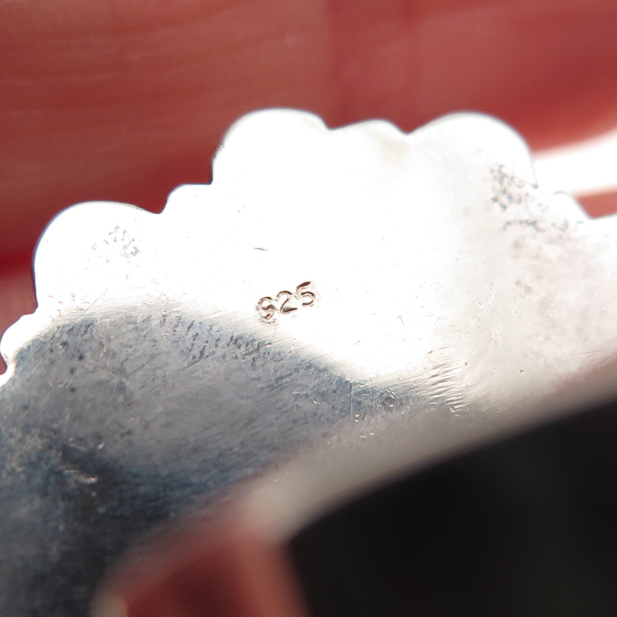 925 Sterling Silver Vintage Real Pink Mohave Turquoise Conch Shell Ring Size 9.5