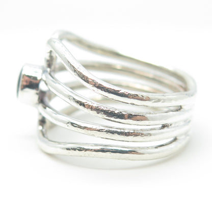925 Sterling Silver Vintage Real Black Onyx Gemstone Ring Size 9.75