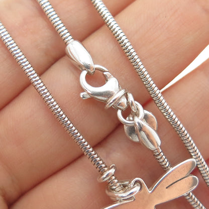 CLIO BLUE 925 Sterling Silver Vintage Multi-Charm Snake Chain Necklace 20"