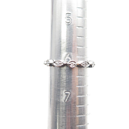 925 Sterling Silver Round-Cut C Z Eternity Stackable Band Ring Size 6.25