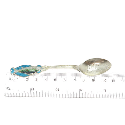Toronto Jewelry Mfg Co. Sterling Antique Enamel Killarney Man Fish Coffee Spoon