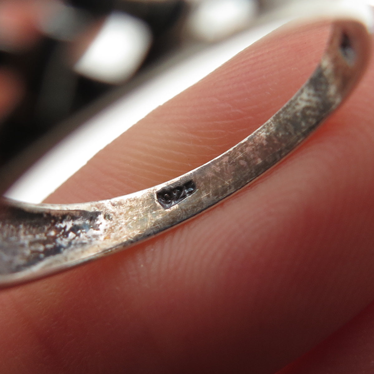 CHAPAL ZENRAY 925 Sterling Silver Vintage Woven Cage Oxidized Ring Size 8