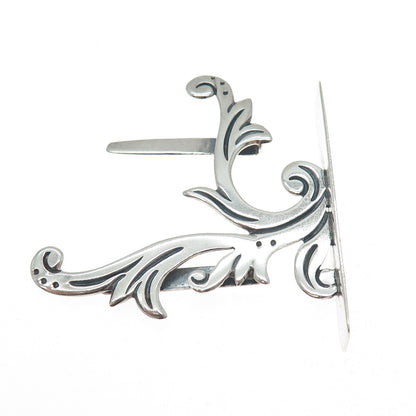 MARICELA 925 Sterling Silver Vintage Mexico Modernist Floral Place Card Holder
