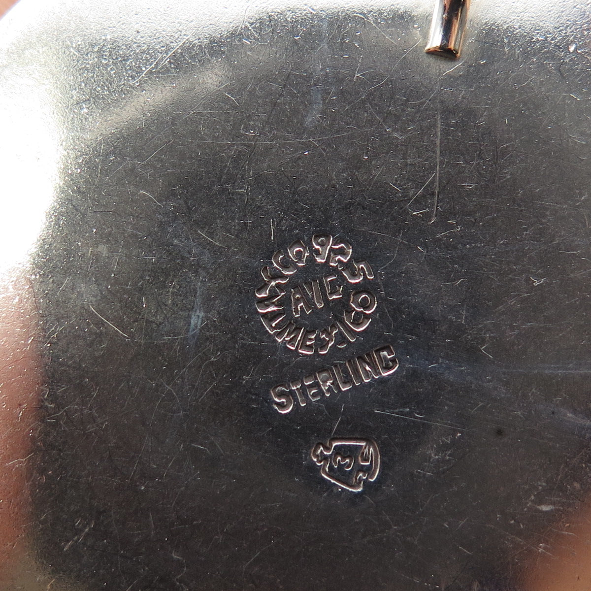 925 Sterling Silver Vintage Mexico Mayan Calendar Oxidized Pin Brooch / Pendant