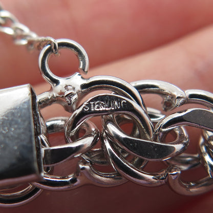 925 Sterling Silver Antique Bismark Link Bracelet 6.75"