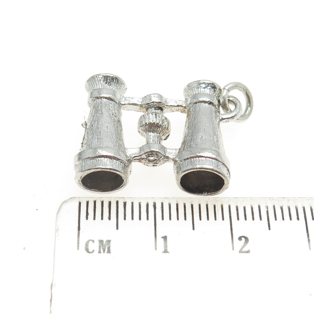 925 Sterling Silver Antique Art Deco Binoculars 3D Charm Pendant