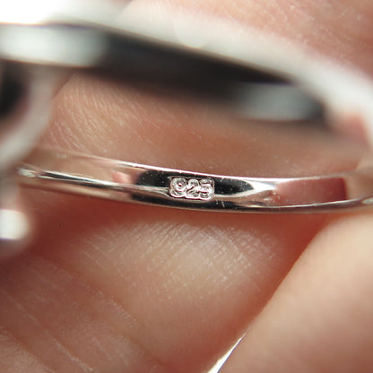 925 Sterling Silver Round-Cut Shaped C Z Bypass Engagement Ring Size 6