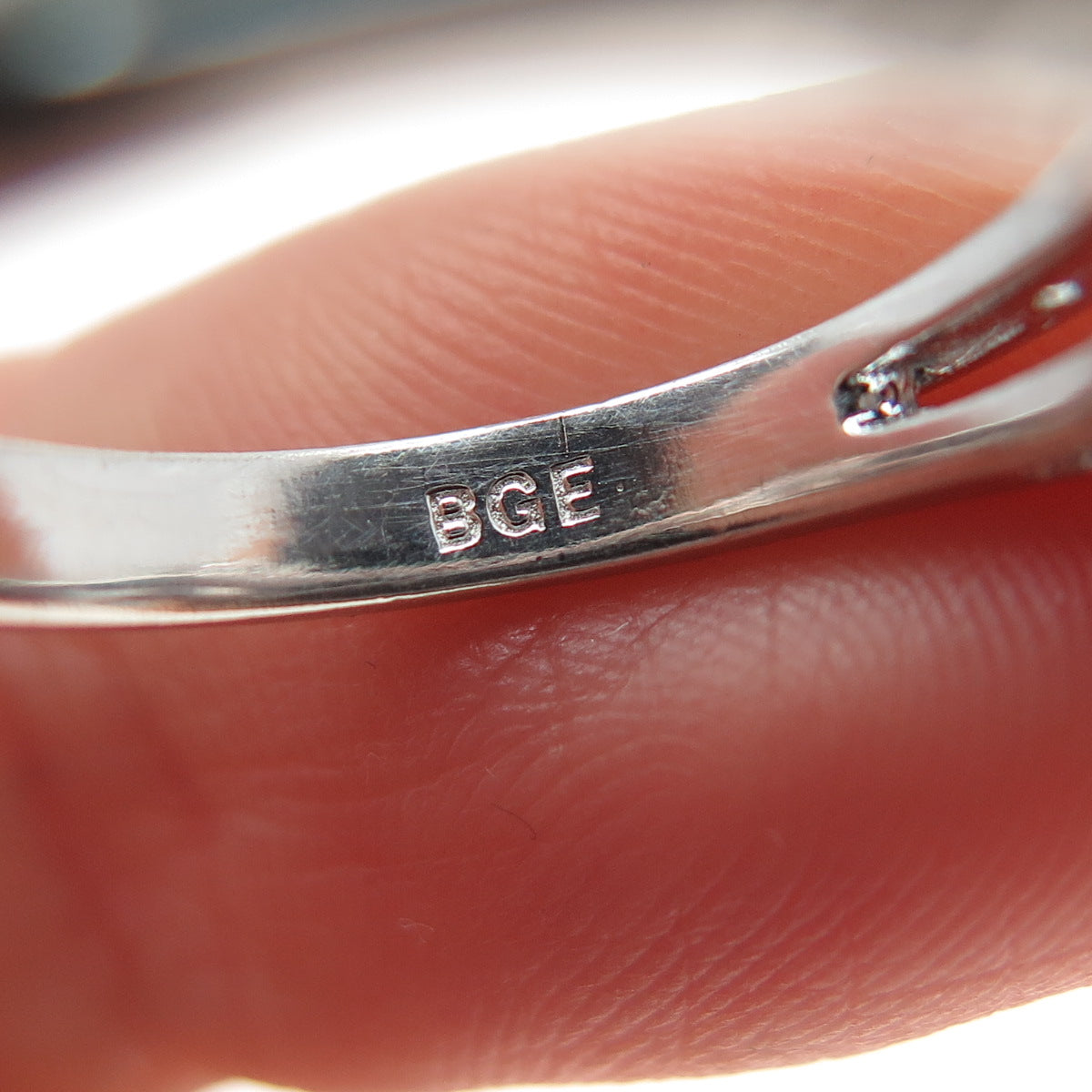 BGE BRADFORD Sterling Silver Princess & Round-Cut C Z Engagement Ring Size 6.25