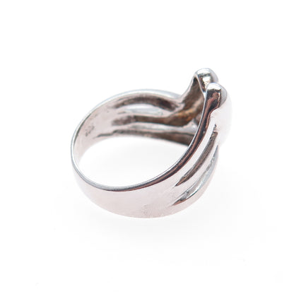 925 Sterling Silver Vintage Modernist Mountain Ring Size 6.25
