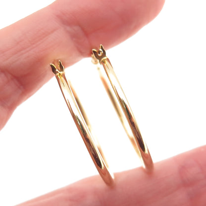 925 Sterling Silver Gold Plated Hoop Earrings