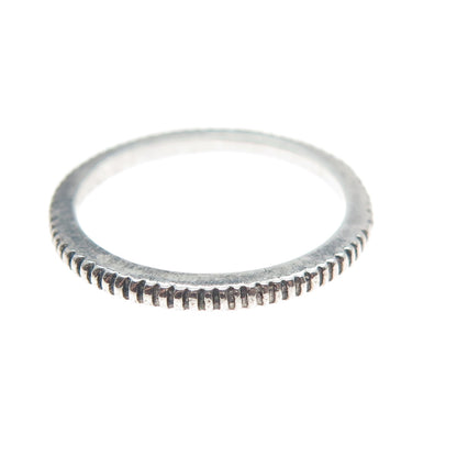 925 Sterling Silver Vintage Ribbed Oxidized Band Ring Size 5.25