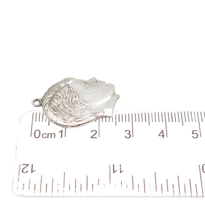 925 Sterling Silver Vintage Boy Profile Mini Charm Pendant