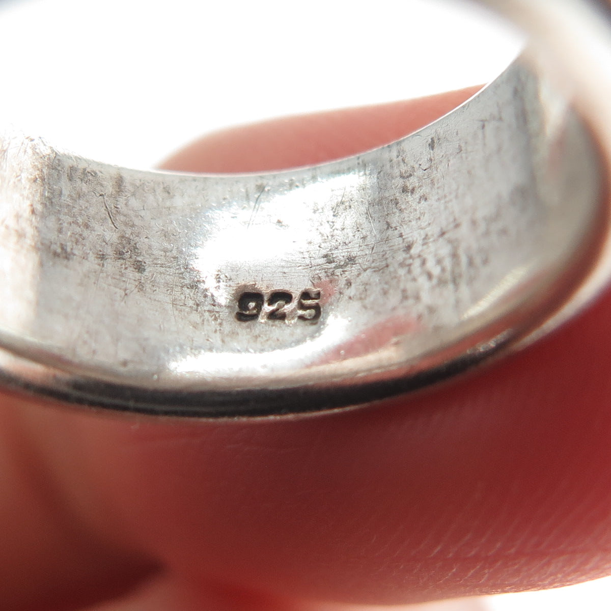 925 Sterling Silver Vintage Modernist Oxidized Rotating Band Ring Size 5.25