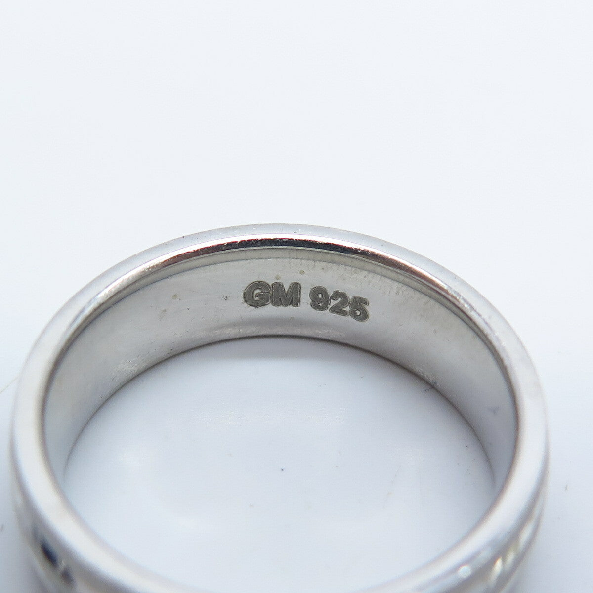 925 Sterling Silver Striped Band Ring Size 5.75