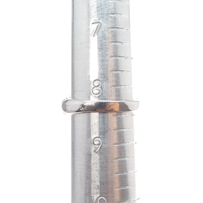 925 Sterling Silver Vintage Blue C Z Modernist Oxidized Ring Size 8.5