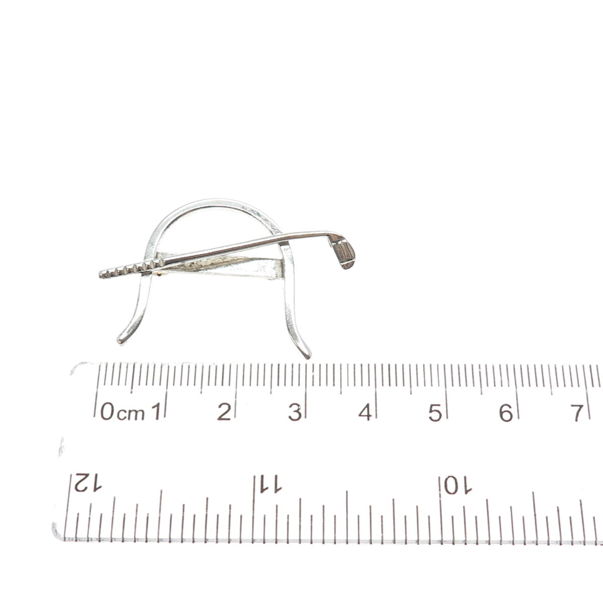 LEONORE DOSKOW 925 Sterling Silver Vintage Golf Club For Good Luck Pin Brooch