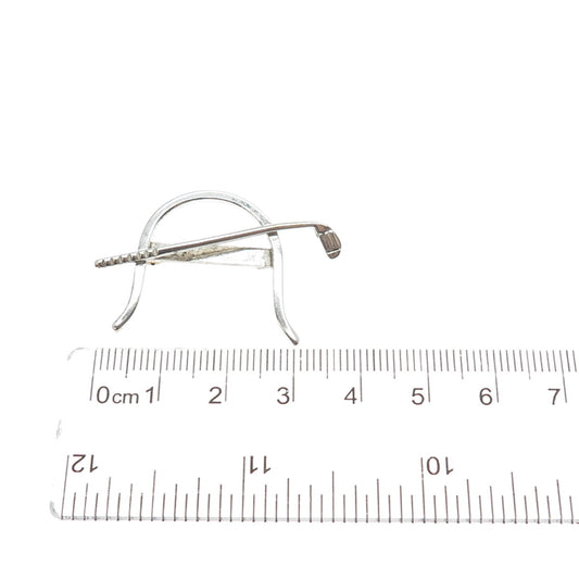 LEONORE DOSKOW 925 Sterling Silver Vintage Golf Club For Good Luck Pin Brooch