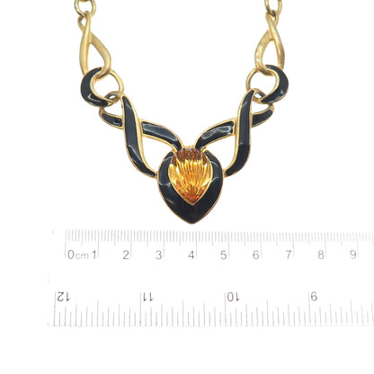 TRIFARI Gold Plated Vintage Enamel & Glass Infinity Cable Chain Necklace 18"