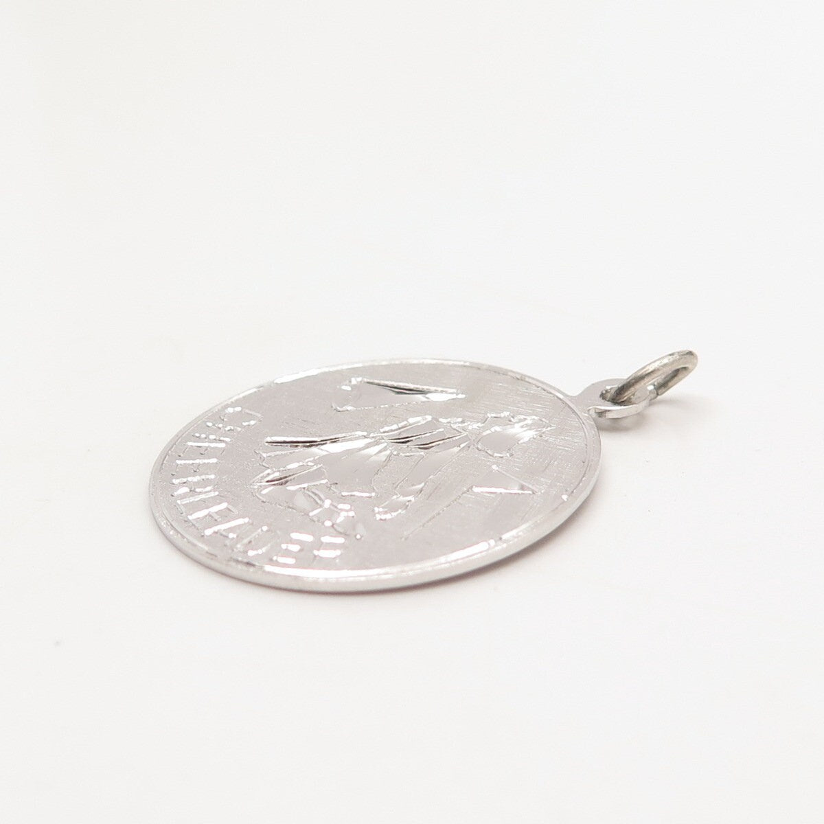 925 Sterling Silver Vintage "Cheerleader" Round Pendant