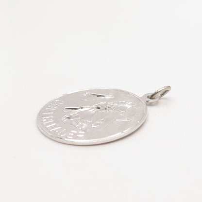 925 Sterling Silver Vintage "Cheerleader" Round Pendant