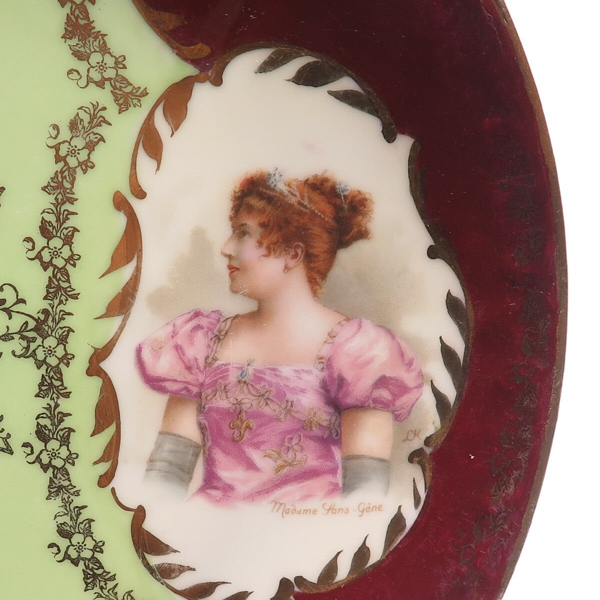 VIENNA Antique Marechal Lefebvre & Madame Sans-Gene Porcelain Cabinet Plate