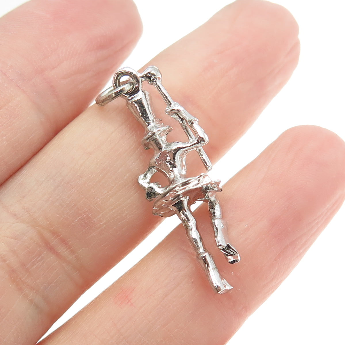 925 Sterling Silver Vintage Parade March Dancer 3D Charm Pendant