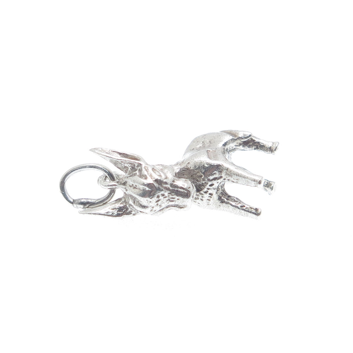 925 Sterling Silver Vintage Donkey Minimalist 3D Charm Pendant